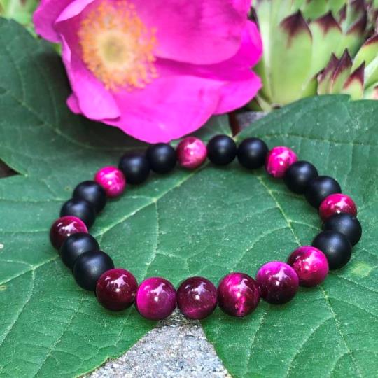 Minerální náramek tygří oko, onyx - KOUZLO